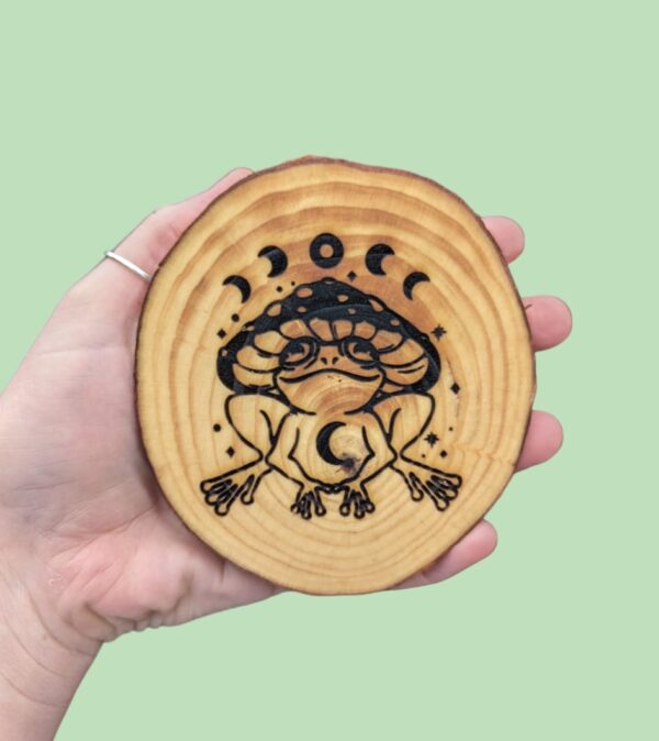 Mushroom Moon Phase Frog Coaster