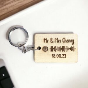 Spotify Song Code Laser Engraved Wooden Keyring