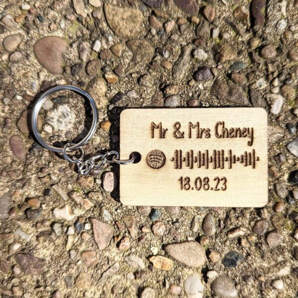 Spotify Song Code Laser Engraved Wooden Keyring - Image 2